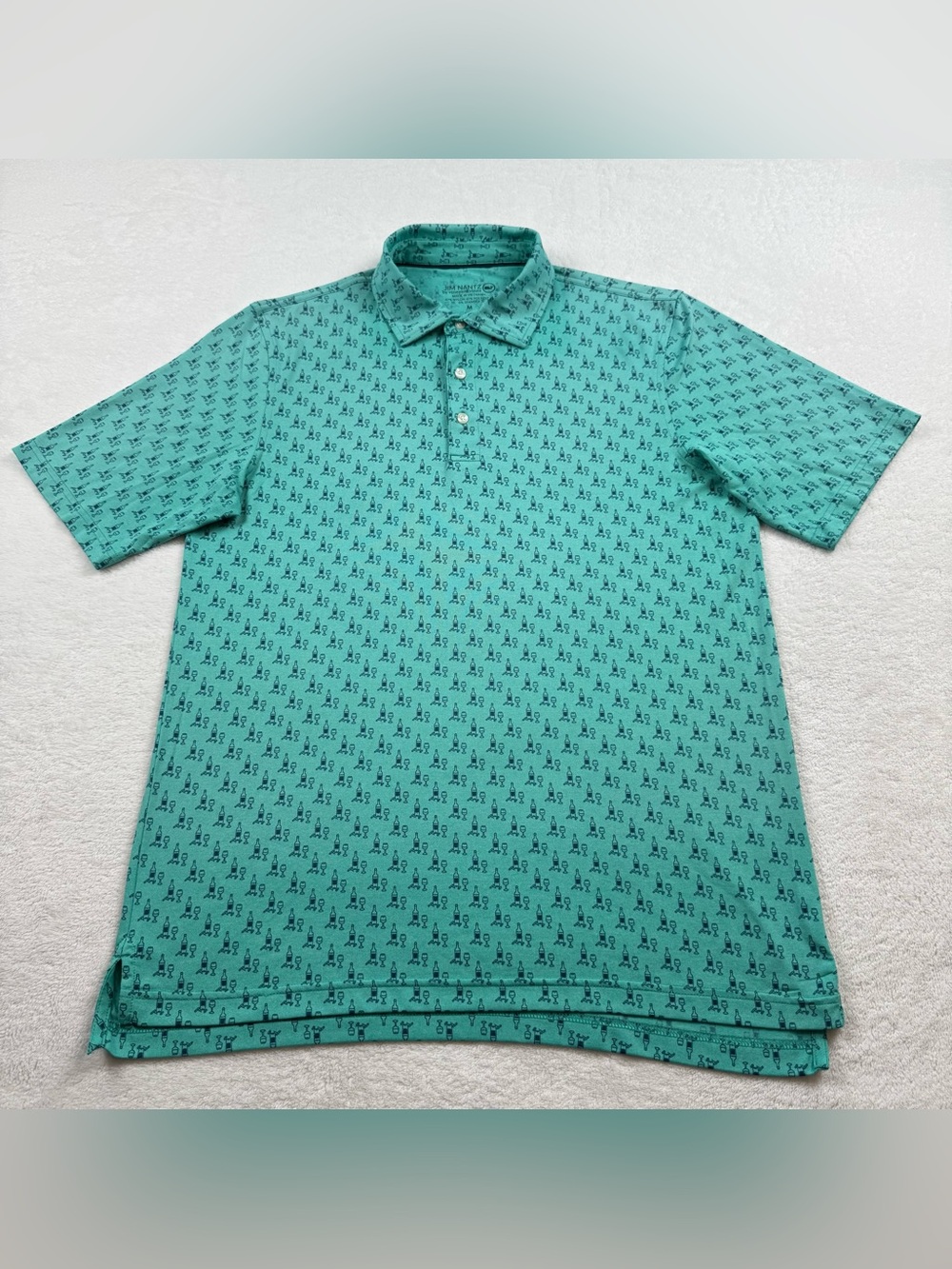 Vineyard vines Jim Nantz polo golf shirt men’s M green cocktail palmero print